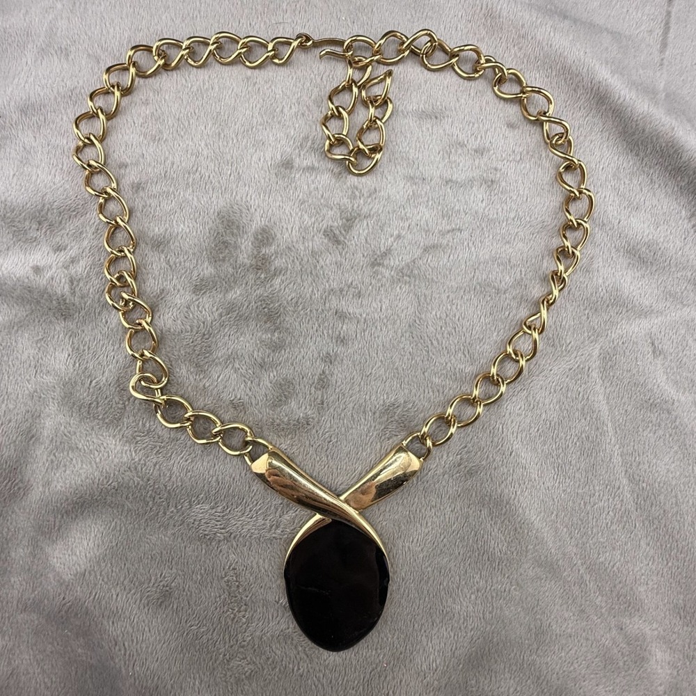 Vintage Monet Necklace Runway Gold Tone 20"‎
